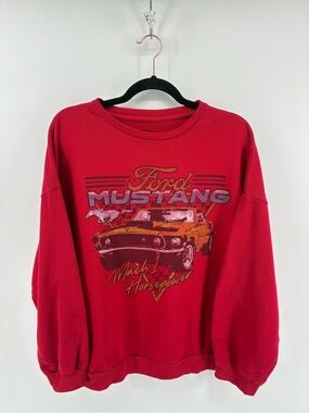 Ford Mustang Red Mach 1 Horsepower Sweatshirt